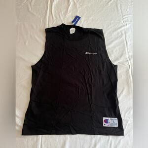 NWT VTG 90s Champion Tank Top Black Sleeveless Muscle Mens Sz Large